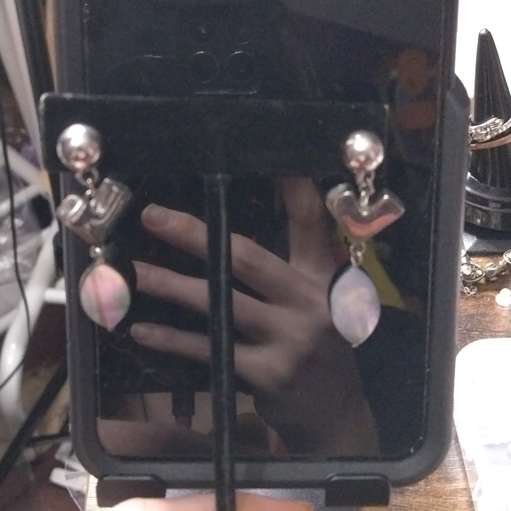 Abolone post back earrings